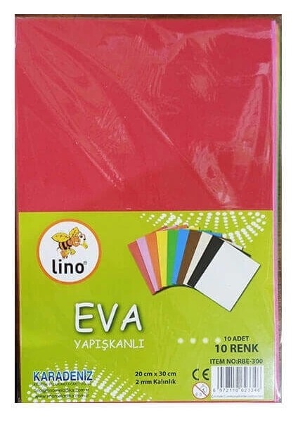 Eva Yapışkanlı 20X30 Cm. Karışık Renk 10'lu (RBE-300)