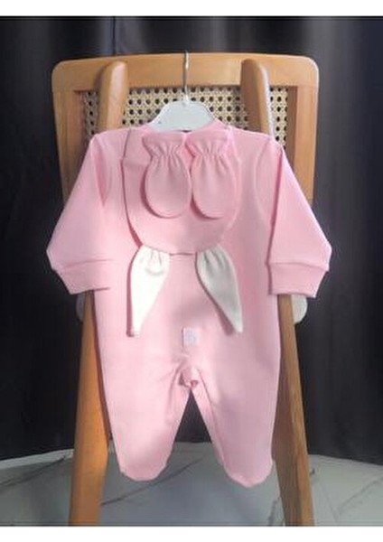 %100 Pamuk Pembe Patikli Tavşan Tulum Takımı modelleri