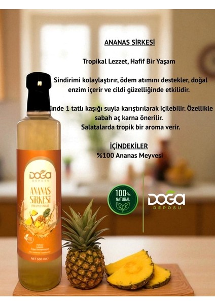 Doğal Fermente Ananas Sirkesi - %100 KATKISIZ,500ML Cam Şişe fiyatları
