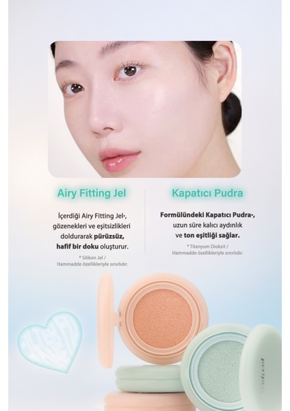 Ton Eşitleyen, Blur Etkili, Güneş Koruyucu Yeşil Baz Perıpera Filter Fit Milk Tone Up Cushion indirimleri