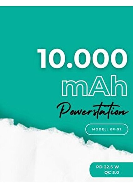 Powerbank 10.000 mAh Hızlı Şarj Özellikli 22.5W Çoklu USB Çıkışlı Taşınabilir Şarj Cihazı