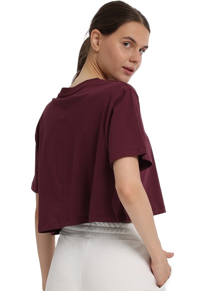 Sedona Cropped Kadın Bordo Günlük Stil T-Shirt 25KK1034-BRD fiyatları