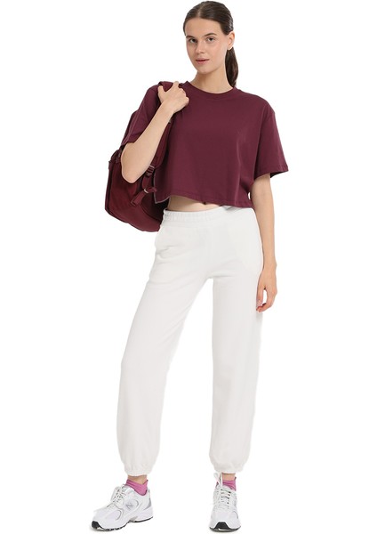 Sedona Cropped Kadın Bordo Günlük Stil T-Shirt 25KK1034-BRD modelleri