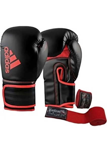 ADIH80 (HYBRID80) Suni Deri Boks Eldiveni ve Dragondo Boks Bandajı 2'li Set Profesyonel