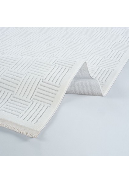 Origami 6911 Beyaz Gri - Polyester Dokuma Halı | Modern Salon Halısı fiyatları