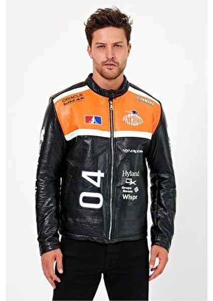 Erkek Oversize Puf Deri Yarışçı Ceket Kolej Mont Baskılı Fermuarlı Bomber Mont fırsatları