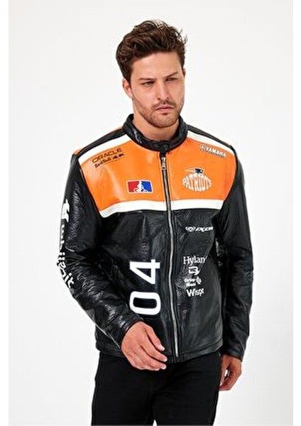 Erkek Oversize Puf Deri Yarışçı Ceket Kolej Mont Baskılı Fermuarlı Bomber Mont indirimleri