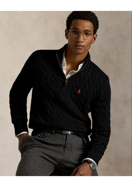 Yarım Fermuar Triko Kazak