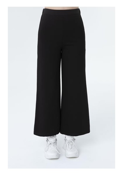 Kadın Geniş Paça Pantolon - 30007PNT - Black