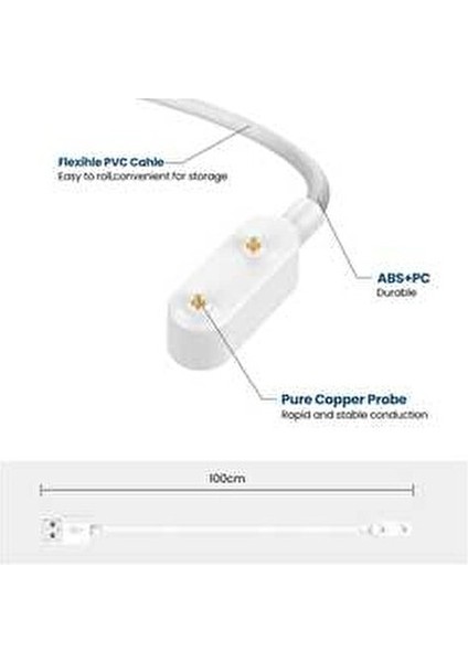 Huawei Watch Fit 3 / Fit 2 / Fit 2 Classic / Fit 2 Elegant Edition Uyumlu USB Girişli Şarj Kablosu