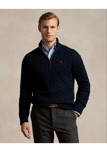 Yarım Fermuar Triko Kazak