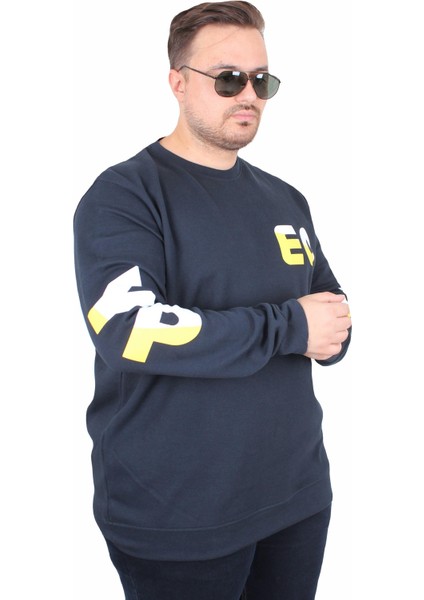 Mocgrande Büyük Beden Bisiklet Yaka Sweat Double Face Pike Eo 25703 Lacıvert fiyatları