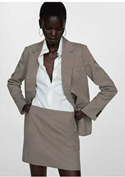 Kazayağı Desenli Mini Etek indirimleri