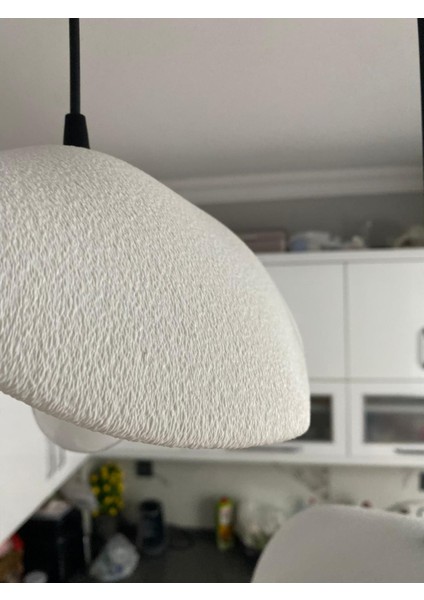 Dekoratif Asimetrik 3’lü Avize – LED Uyumlu Modern Beyaz Sarkıt Aydınlatma