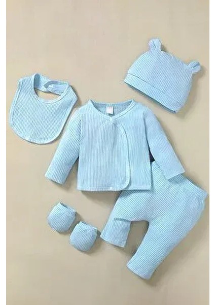 Bebek Raporlu %100 Pamuk 5'li Yenidoğan Hastane Çıkış Set