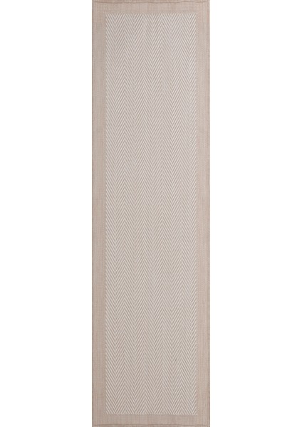 Sısal Yıkanabilir Krem Bej Tüy ve Hav Vermez Makine Dokuma Halı Mutfak Balkon Antre Bahçe Teras