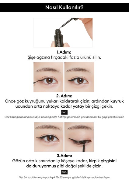 Uzun Süre Kalıcı, Yoğun Pigmentli, Ince Uçlu Likit Eyeliner Mıssha Ultimate Black Liner indirimleri