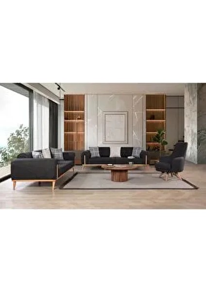 Leon Koltuk Takımı Antrasit 3+3+1