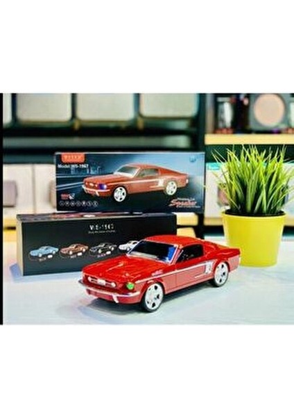1967 Model Mastang Klasik Araba Kablosuz Bluetooth Hoparlör Speaker 10 Watt Tws Fm Radyo Sd Kart USB