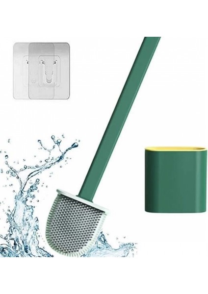 Duvara Monte Edilebilir Kapaklı Askılı Klozet Yumuşak Silikon Başlıklı Tuvalet Fırçası Seti modelleri