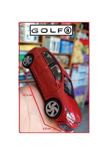 Volkswagen Yeni Golf 8 Gti Metal Araba Çekbırak Koleksiyon Model Kırmızı fiyatları