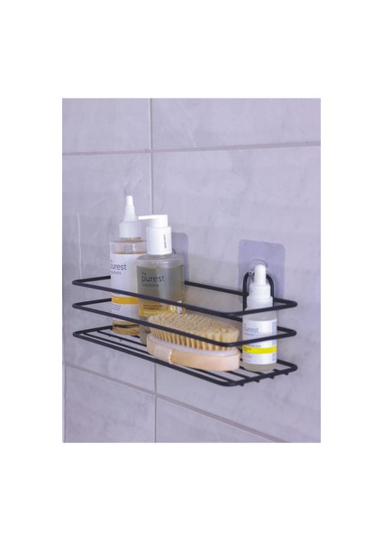 Siyah Yapışkanlı Çok Amaçlı Banyo Düzenleyici Rafı Duş Organizeri Mutfak Rafı fiyatları