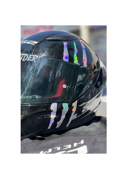 Kask Için Dekoratif Hologramlı Pençe Izi Sticker Etiket 20CMX6CM (1 Adet) fiyatları