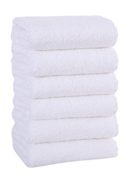 Beyaz 6 Adet El Yüz Havlusu Kadife Misafir Mutfak Banyo Spor Havlusu 30X50CM