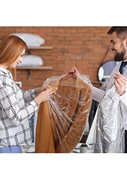 Elbise Poşeti (60X90 Cm) Askı Delikli Omuzlu Kesim (15 Adet) Şeffaf Kıyafet Koruma Hurç Kılıf Naylon fırsatları