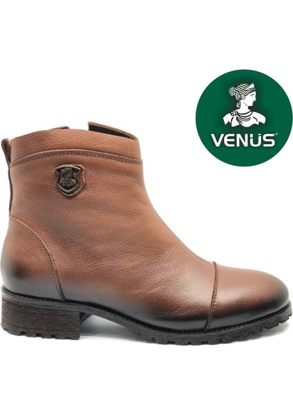 Marsel Hakiki Deri Düz Kaymaz Taban Ortopedik Kadın Bot