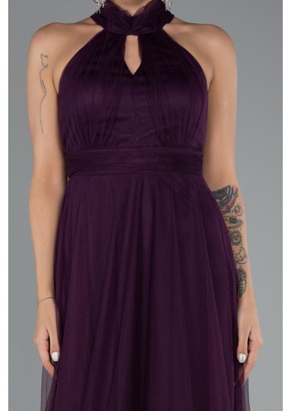 Halter Yaka Uzun Abiye Elbise ABU3252 modelleri