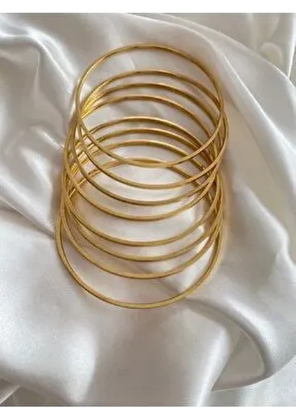 Lydiamtaki Kadın Çelik Bileklik Seti Düz Tasarım 4 Adet 60 mm 22 cm Uzun Ömürlü