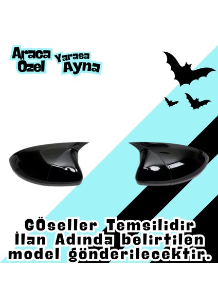 Megane 3 Batman Yarasa Ayna Kapağı Piano Black - 2008-2016