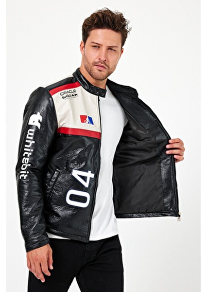 Oversize Puf Deri Bomber Ceket Rüzgar Geçirmez Baskılı Model fiyatları