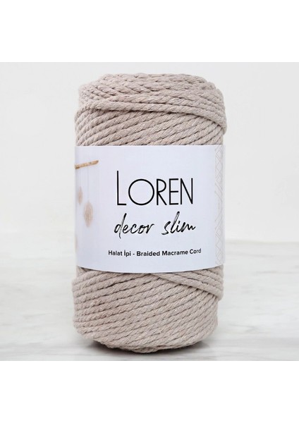 Loren Decor Slim 3 Büküm Makrome Ipi Bej - L049