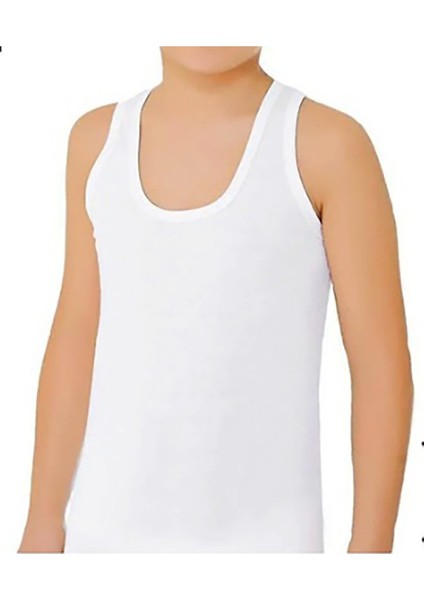 Penye Çocuk Atlet (Beyaz) (6 Adet)