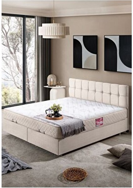 Berlin Çift Kişilik Baza Başlık Ikili Seti, Krem