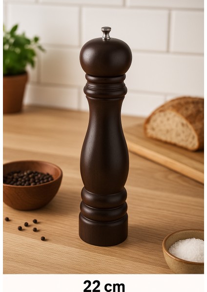 Be Original Viyana 22 cm Ahşap Tuz Değirmeni – Doğal, Dayanıklı, Ayarlanabilir Öğütme