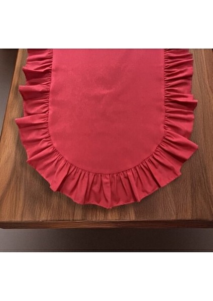 Fırfırlı Pamuk Polyester Oval Runner 30X80 cm fiyatları