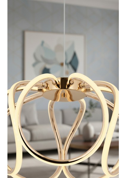 Lina Gold Tekli Sarkıt Avize - 3 Renk Işık Ayarlı, Ledli fırsatları