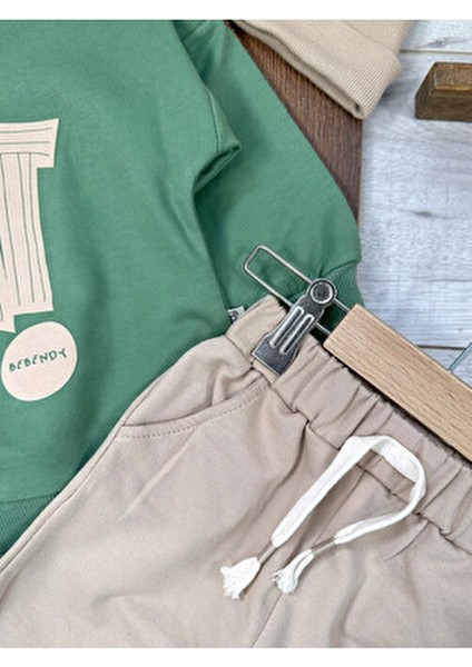 Hi Kabartma Baskılı Bereli Arma Detaylı Oversize (Geniş Kalıp) Erkek Bebek Takım fırsatları