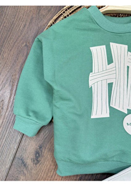 Hi Kabartma Baskılı Bereli Arma Detaylı Oversize (Geniş Kalıp) Erkek Bebek Takım indirimleri