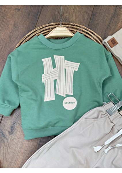 Hi Kabartma Baskılı Bereli Arma Detaylı Oversize (Geniş Kalıp) Erkek Bebek Takım