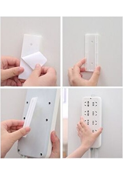 Yapışkanlı Plastik Eşya Sabitleme Aparatı Kızaklı Priz Kablo Tutacağı Renkli indirimleri