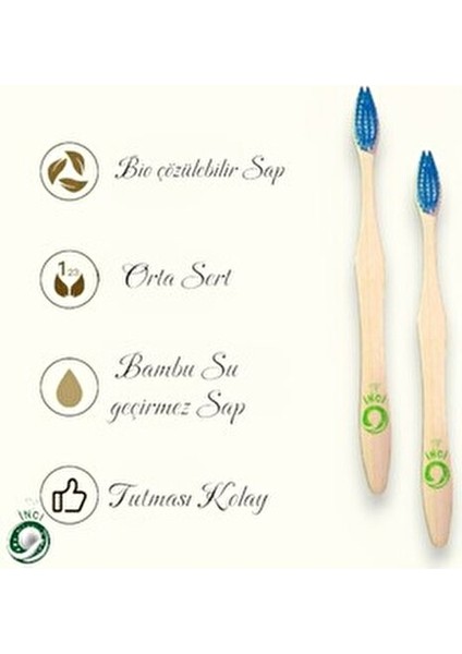 Bambu Vegan Diş Fırçası - Mavi Renk - Orta Sert - Plastik Içermez ( 1 Adet ) fiyatları