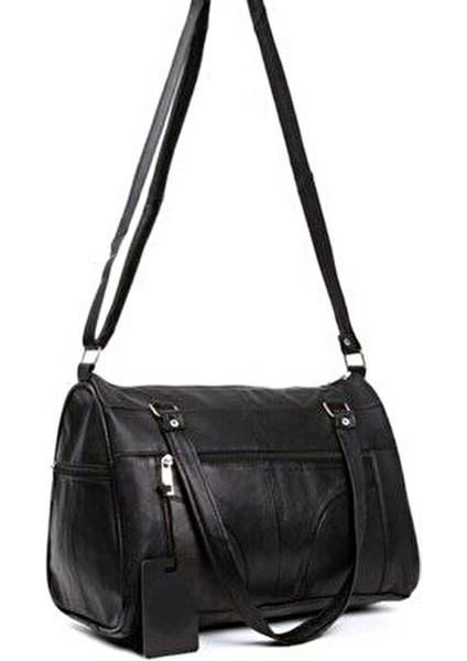 Kadın Siyah Hakiki Deri Lüks Kol ve Omuz Askılı Çapraz Postacı Çok Gözlü Çanta fırsatları