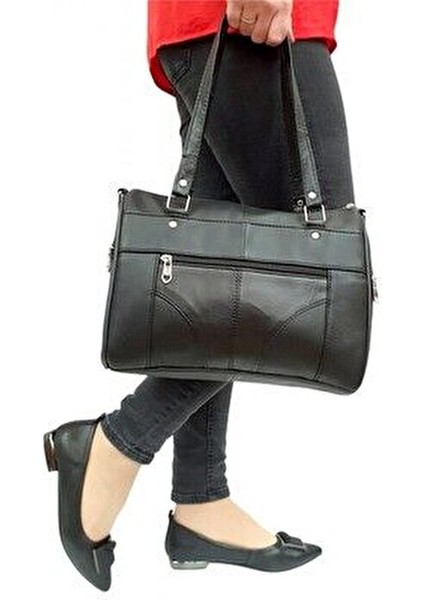 Kadın Siyah Hakiki Deri Lüks Kol ve Omuz Askılı Çapraz Postacı Çok Gözlü Çanta indirimleri