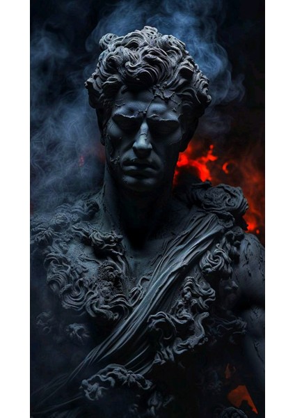 Dumanlar ve Adam V1 Ev Duvar Salon Güzellik Salonu Ofis Dükkan Dekarasyon Kanvas Tablo fiyatları