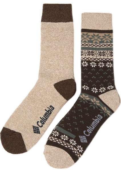 Nordic Fair Isle 2'li Erkek Uzun Çorap