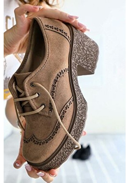 Lenie Vizon Süet Lazer Kesim Detaylı Kadın Günlük Ayakkabı